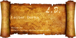 Leiter Dorka névjegykártya